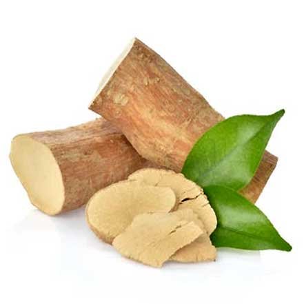 Tongkat Ali root pieces with fresh green leaves - natural testosterone-boosting herb